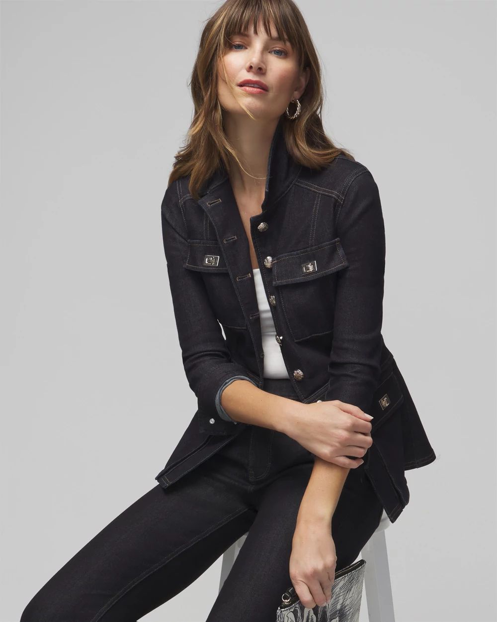 Denim Utility Jacket White House Black Market